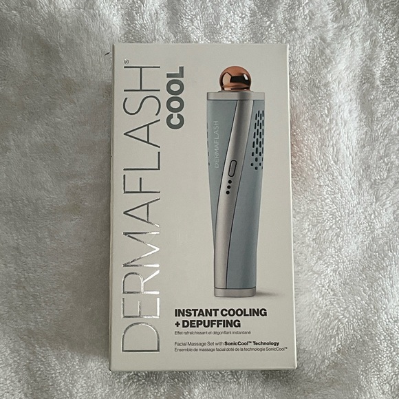 Dermalash Cool Instant Cooling Facial Massager - Gray with Rose Gold Accent
